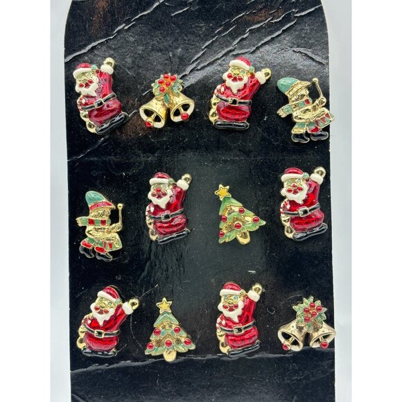 1970s Enamel Christmas Lapel Pin-Retail Display Of 12-NOS - Picture 9 of 9